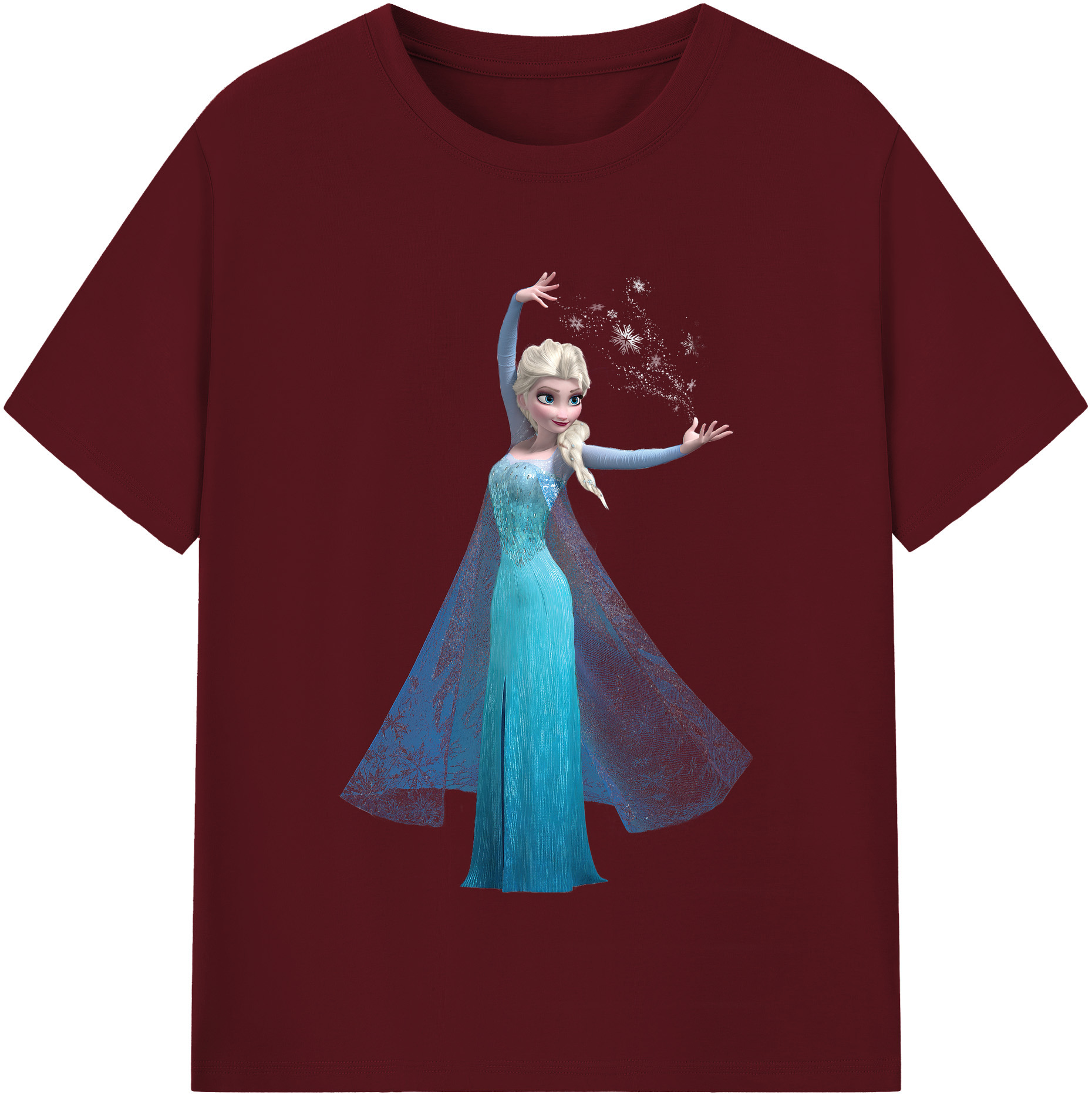 （画像用） アナと雪の女王 アンナ エルサ Frozen Anna Elsa 綿100％半袖Tシャツ（フロントプリント）